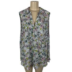Torrid Harper Multicolor Floral Print Top Size 3X Collared Sleeveless Blouse